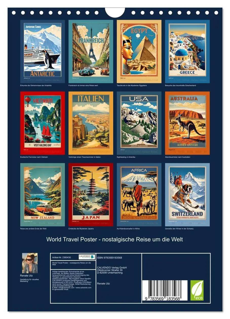 Bild: 9783569183568 | World Travel Poster - nostalgische Reise um die Welt (Wandkalender...