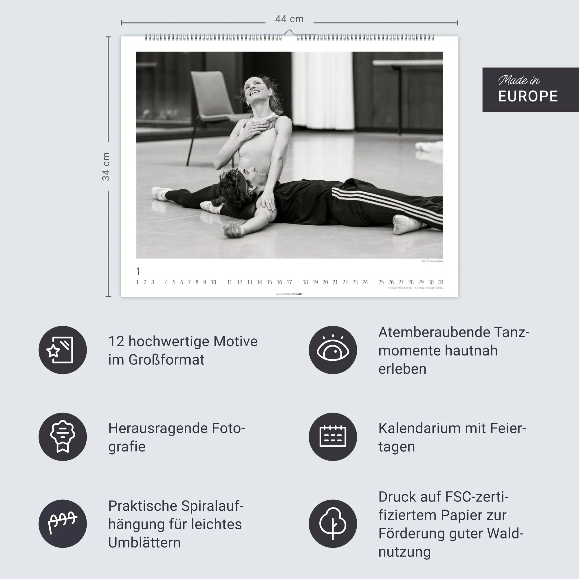 Bild: 9783839903568 | Ballettsaal - Stuttgarter Ballett Kalender 2027 - Stuttgarter Ballett