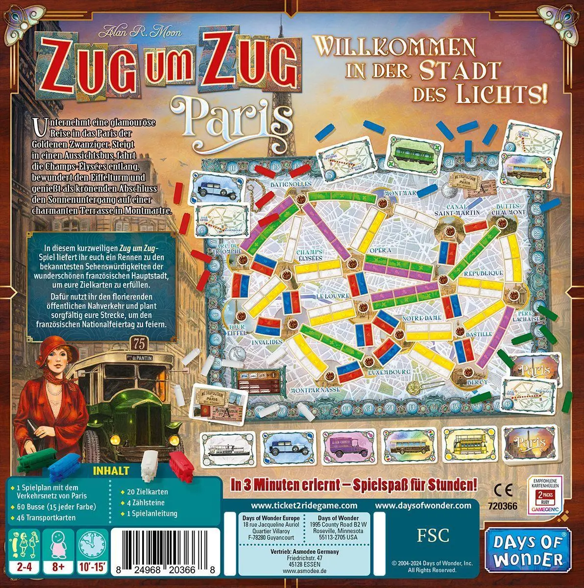 Bild: 824968203668 | Zug um Zug: Paris | Alan R. Moon | Spiel | DOWD0035 | Deutsch | 2024