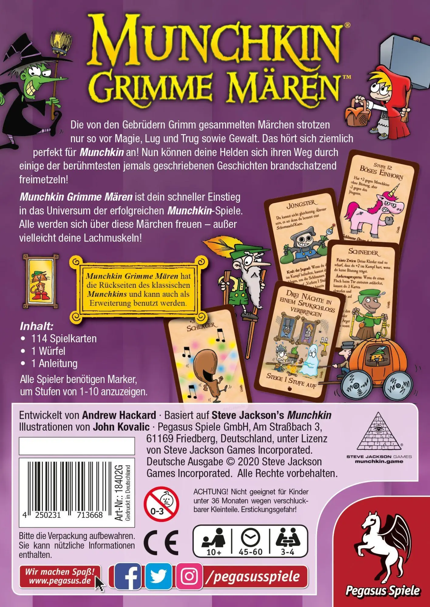 Bild: 4250231713668 | Munchkin: Grimme Mären | Andrew Hackard | Spiel | Brettspiel | Deutsch