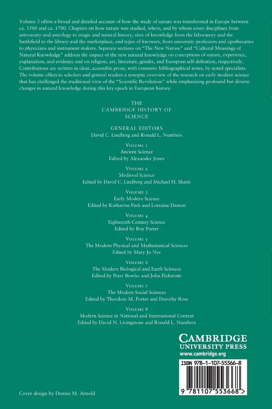 Rückseite: 9781107553668 | The Cambridge History of Science | Katharine Park (u. a.) | Buch
