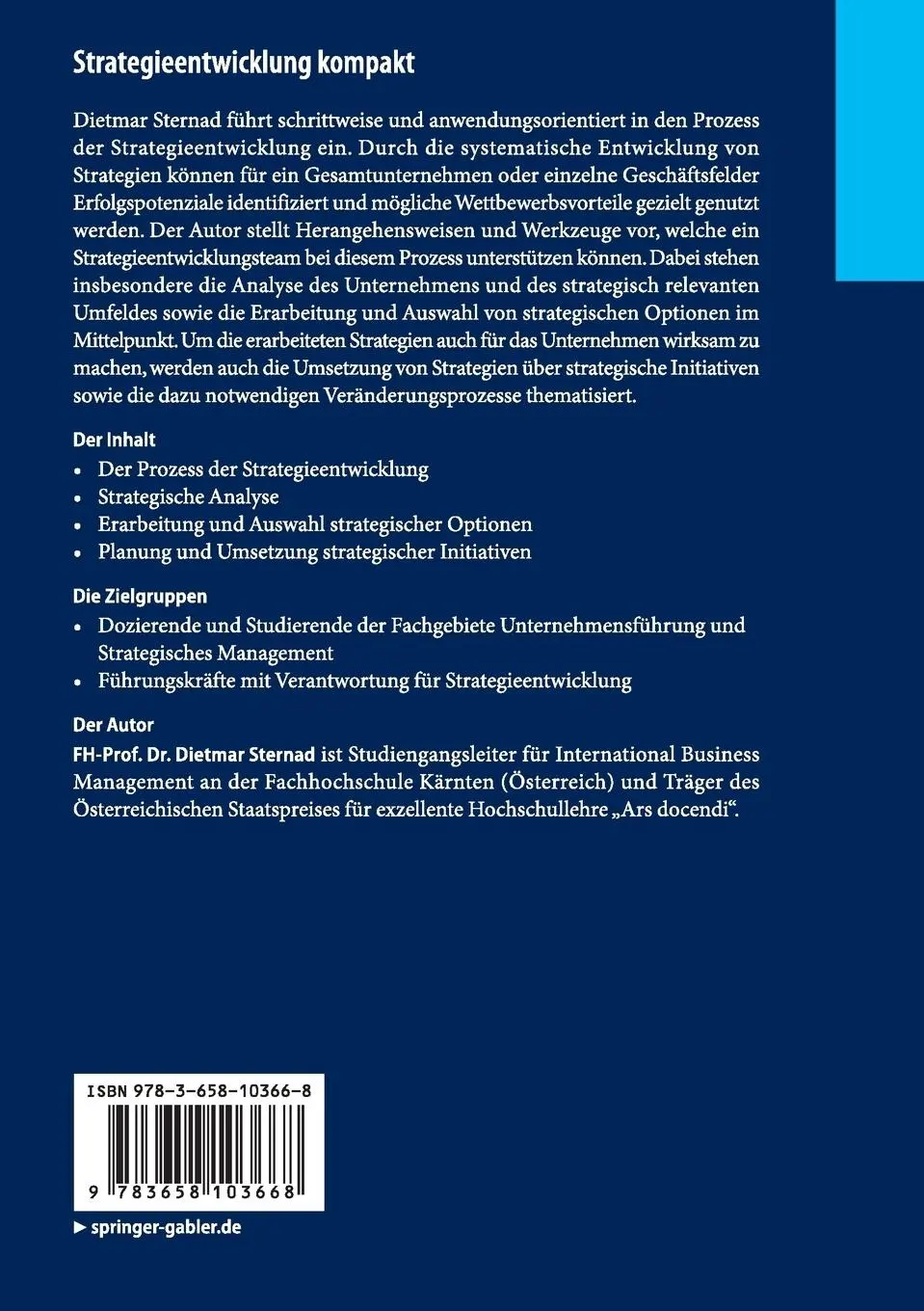 Rückseite: 9783658103668 | Strategieentwicklung kompakt | Eine praxisorientierte Einführung