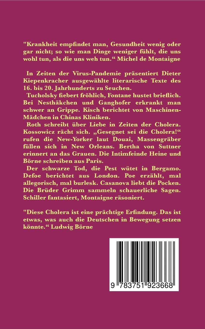 Rückseite: 9783751923668 | Grippe, Cholera und Pest | Dieter Kiepenkracher | Taschenbuch | 178 S.