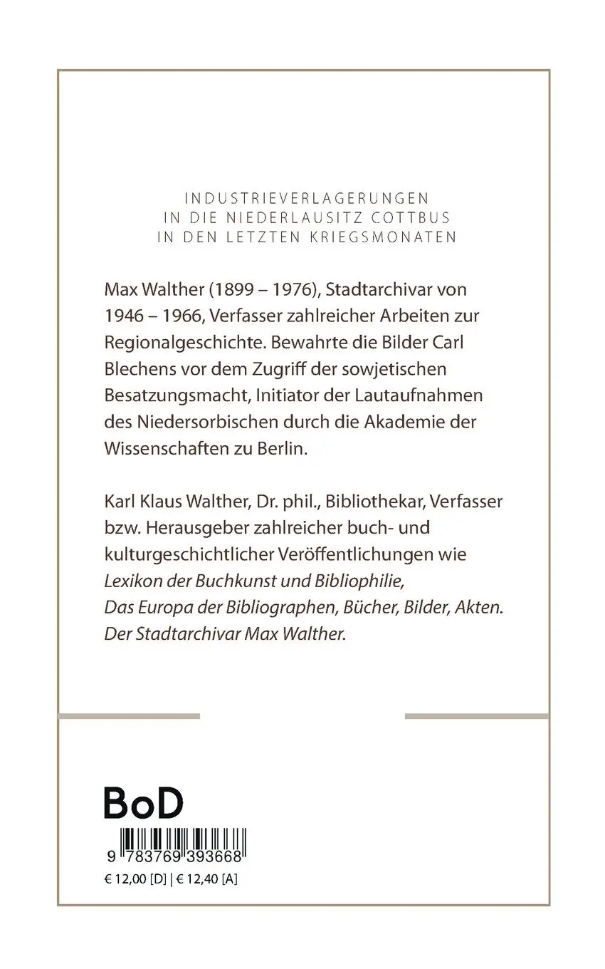 Rückseite: 9783769393668 | Aus dem zweiten Weltkrieg | Max Walther | Taschenbuch | 92 S. | 2025