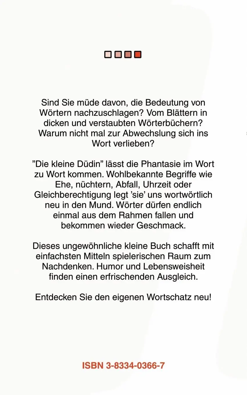 Rückseite: 9783833403668 | Die kleine Düdin | Franz Peter Waritsch | Taschenbuch | 88 S. | 2003