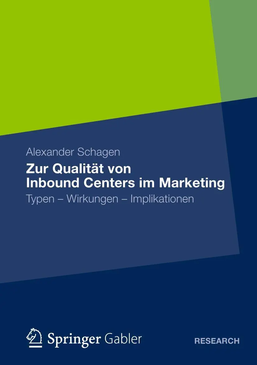 Cover: 9783834943668 | Zur Qualität von Inbound Centers im Marketing | Alexander Schagen