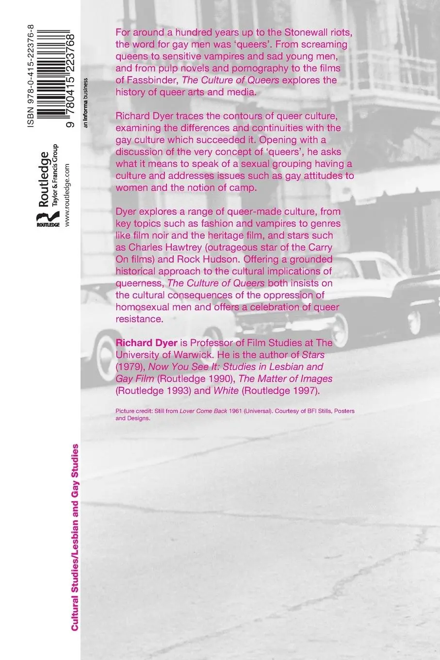 Rückseite: 9780415223768 | The Culture of Queers | Richard Dyer | Taschenbuch | Englisch | 2001