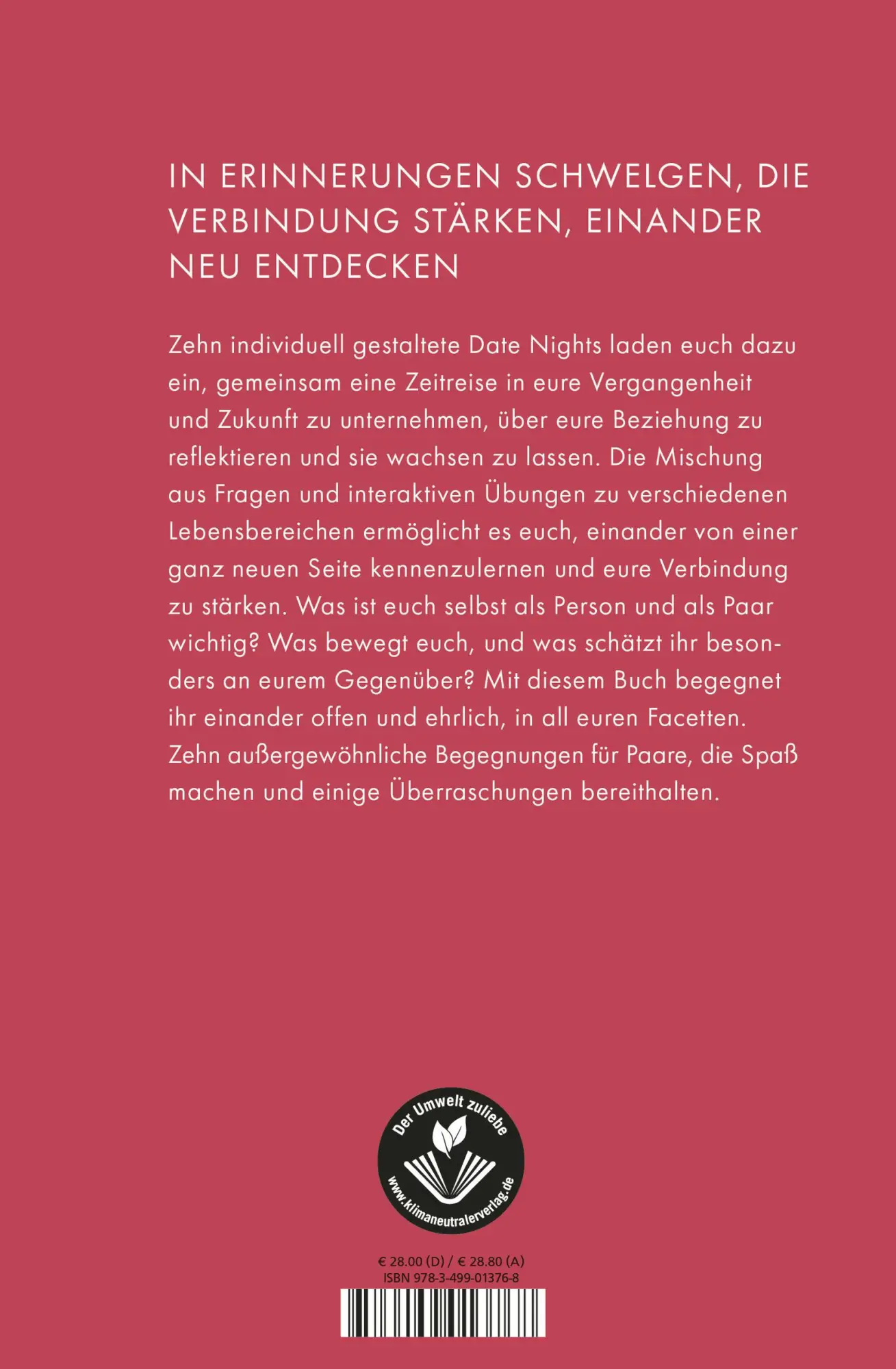 Rückseite: 9783499013768 | Date Night - Zeit für euch | Tom Bobsien | Buch | 176 S. | Deutsch