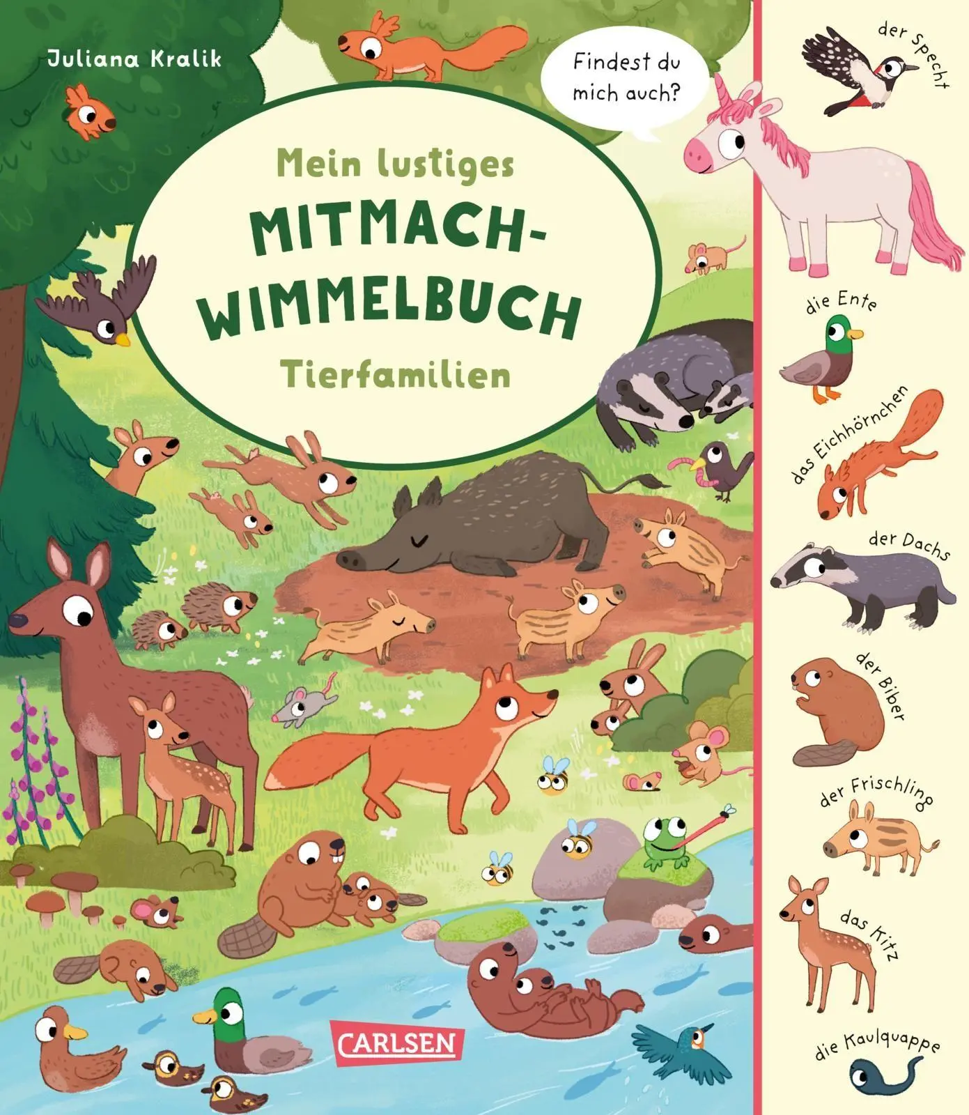 Cover: 9783551173768 | Mein lustiges Mitmach-Wimmelbuch: Tierfamilien | Juliana Kralik | Buch