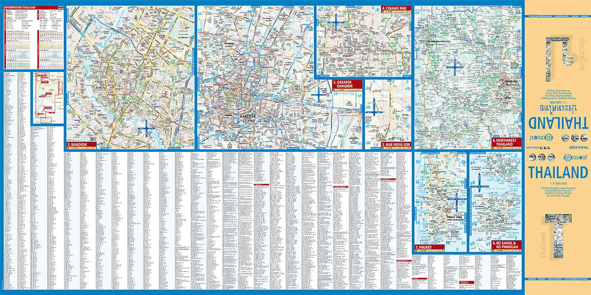 Bild: 9783866093768 | Thailand 1 : 1 500 000. Road Map + City Maps | (Land-)Karte | 2 S.