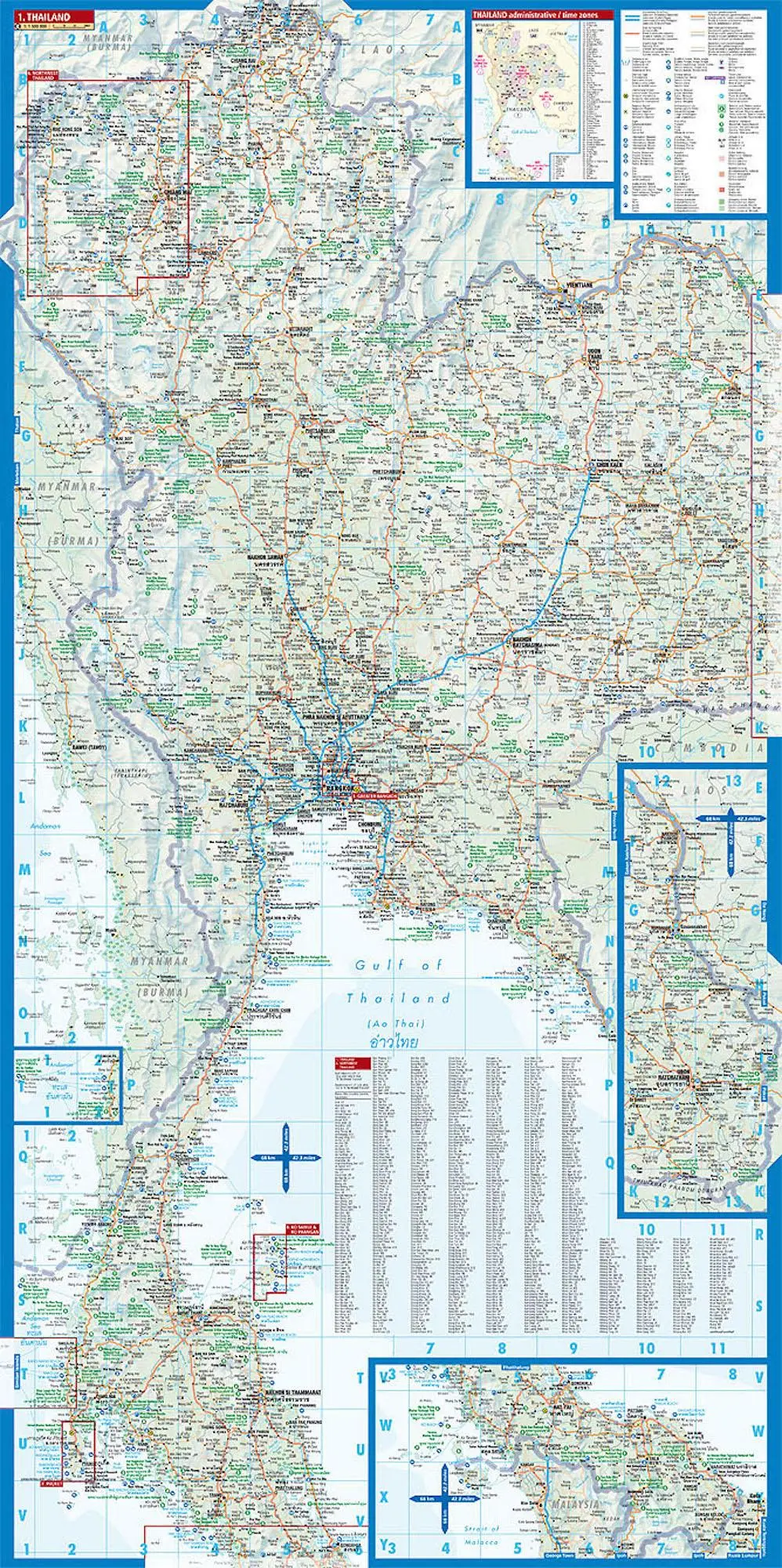Bild: 9783866093768 | Thailand 1 : 1 500 000. Road Map + City Maps | (Land-)Karte | 2 S.