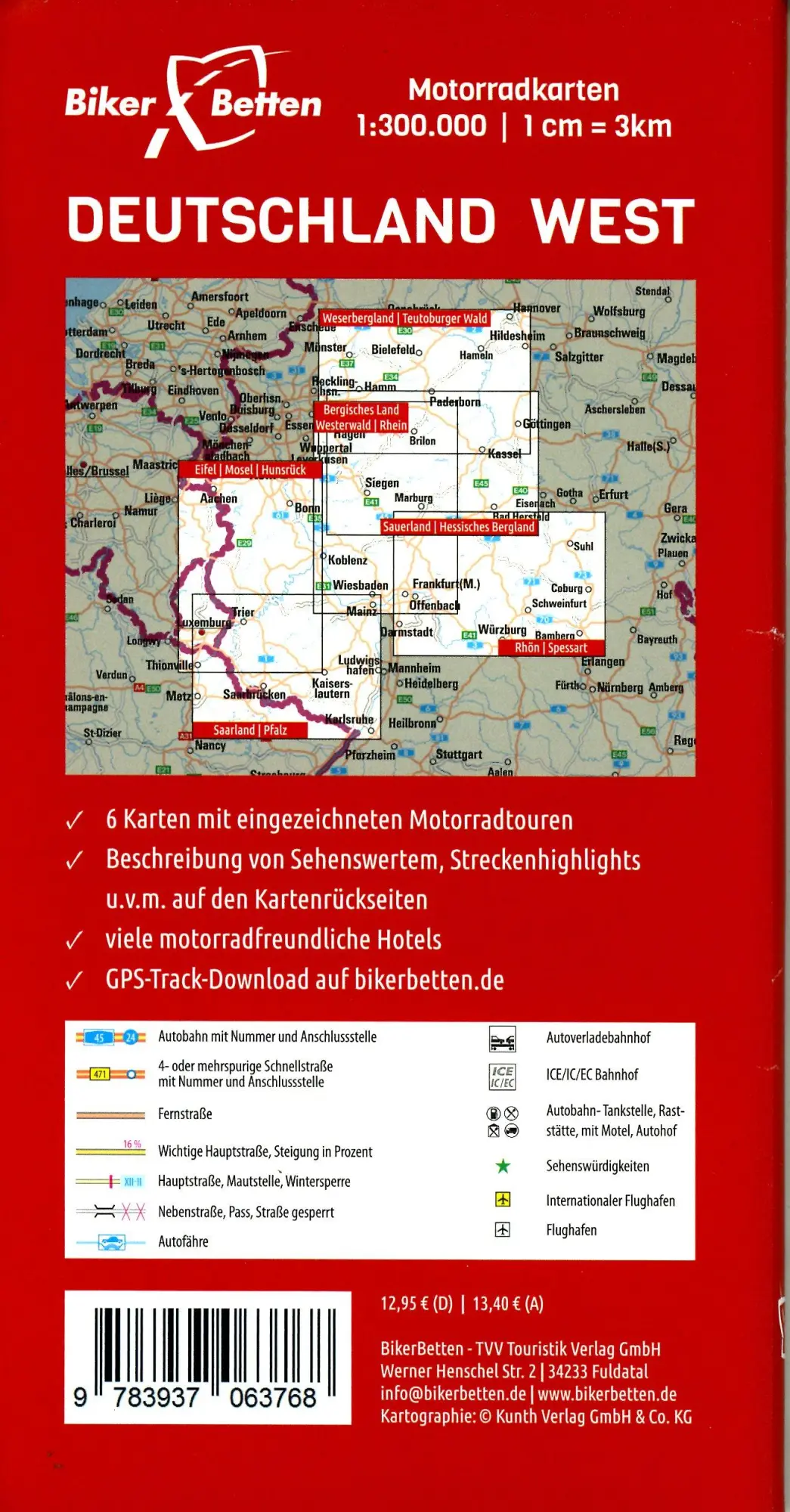 Bild: 9783937063768 | Motorradkarten Set Deutschland West | Bikerbetten | (Land-)Karte