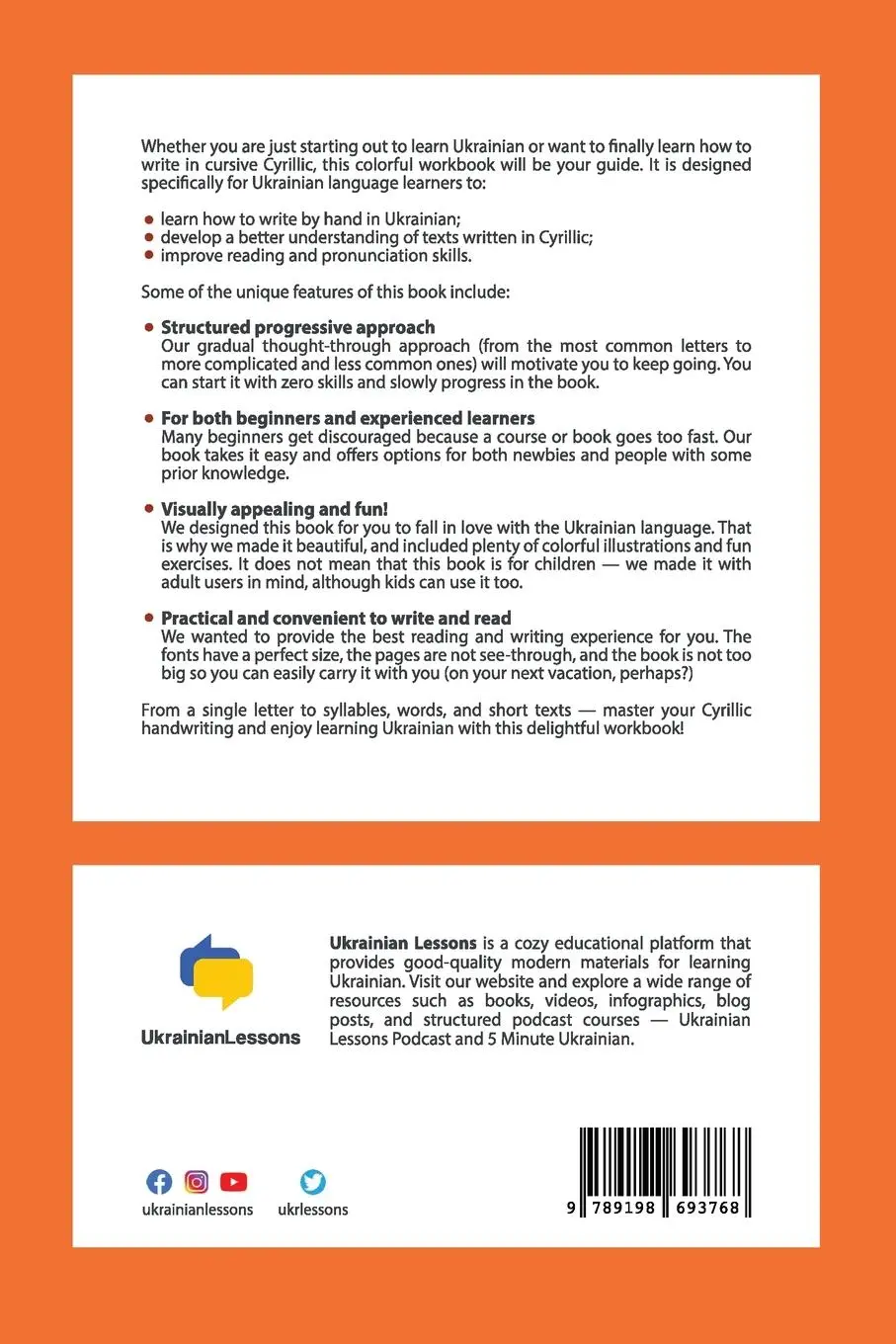 Rückseite: 9789198693768 | Ukrainian Handwriting Book | Natalia Pendiur (u. a.) | Taschenbuch