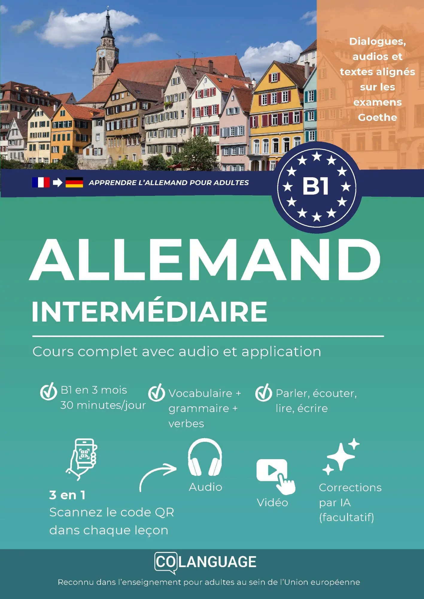 Cover: 9791388253768 | Apprendre l'allemand B1 intermédiaire. Cours complet avec audio et...