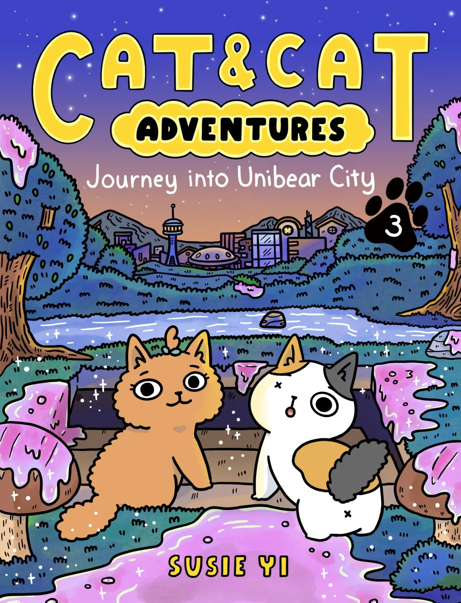 Cover: 9780063083868 | Cat &amp; Cat Adventures: Journey Into Unibear City | A Graphic Novel | Yi