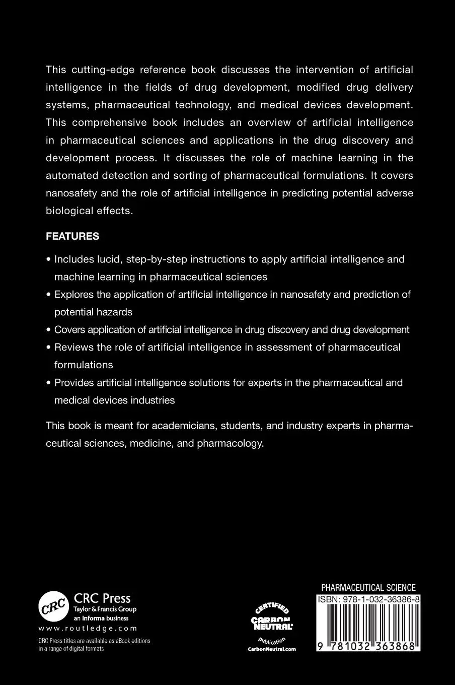 Rückseite: 9781032363868 | Artificial intelligence in Pharmaceutical Sciences | Buch | Englisch
