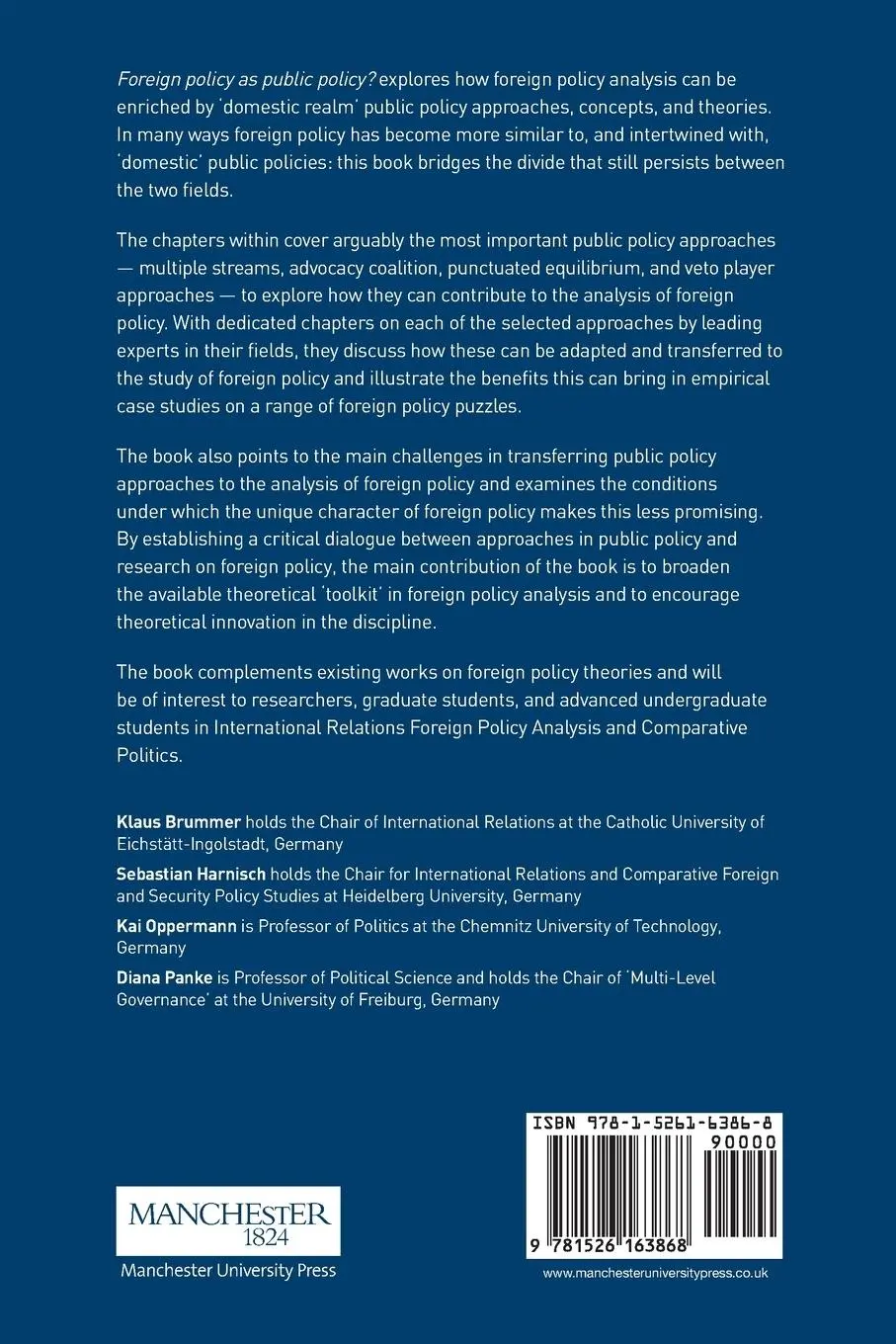 Rückseite: 9781526163868 | Foreign policy as public policy? | Promises and pitfalls | Taschenbuch