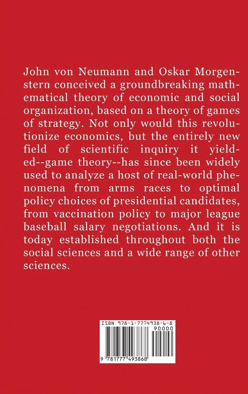 Rückseite: 9781777493868 | Theory of Games and Economic Behavior | John Von Neumann (u. a.)