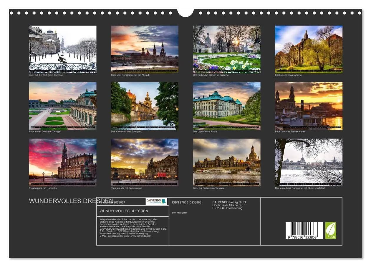 Bild: 9783516133868 | WUNDERVOLLES DRESDEN (Wandkalender 2026 DIN A3 quer), CALVENDO...