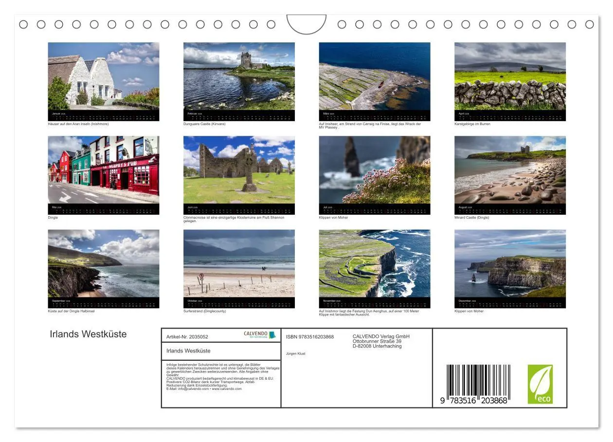 Bild: 9783516203868 | Irlands Westküste (Wandkalender 2026 DIN A4 quer), CALVENDO...