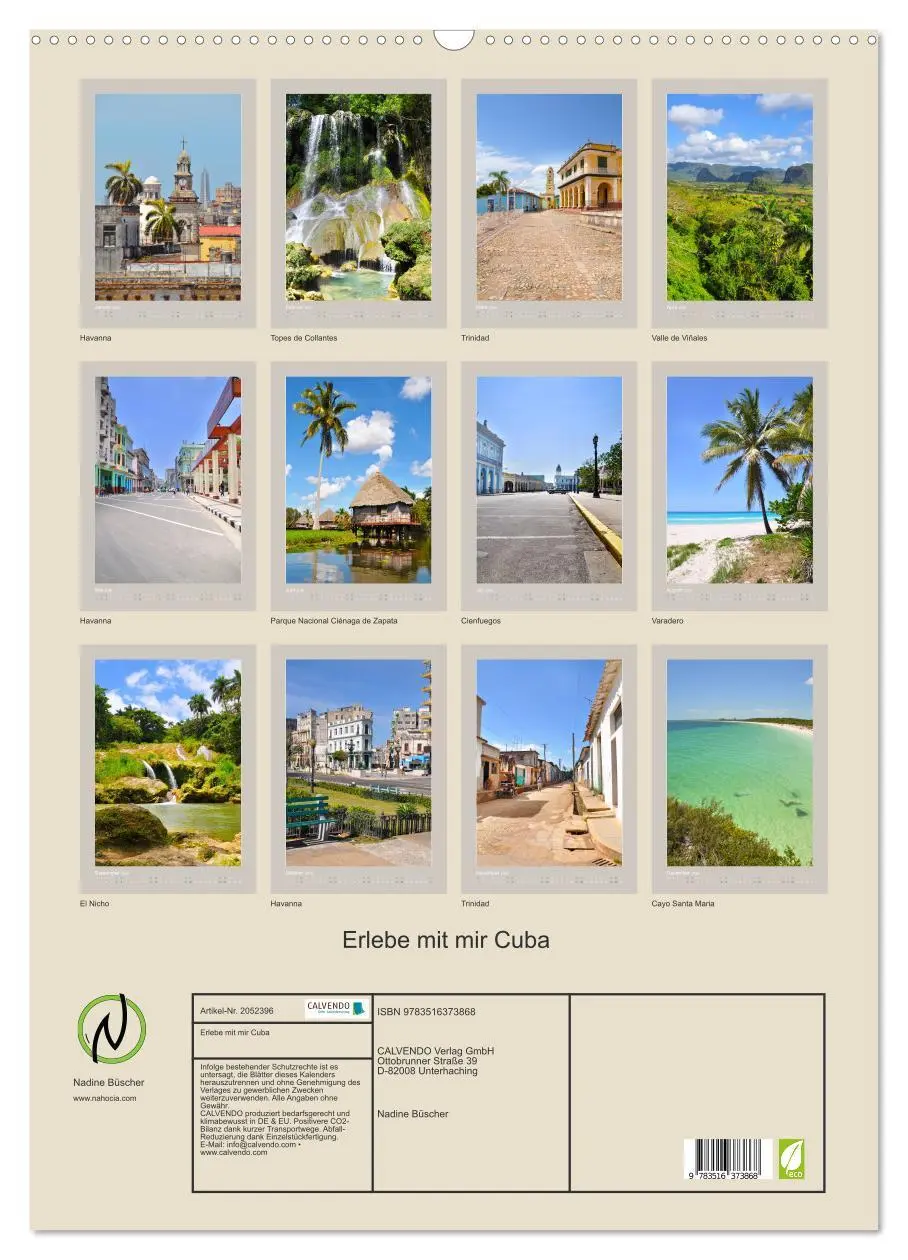 Bild: 9783516373868 | Erlebe mit mir Cuba (Wandkalender 2026 DIN A2 hoch), CALVENDO...