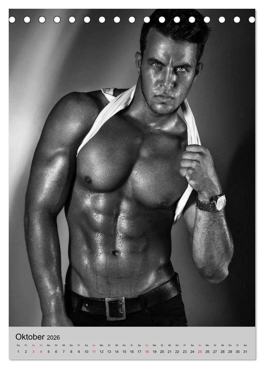 Bild: 9783516443868 | Erotische Momente. Männer in schwarz-weiß (Tischkalender 2026 DIN...