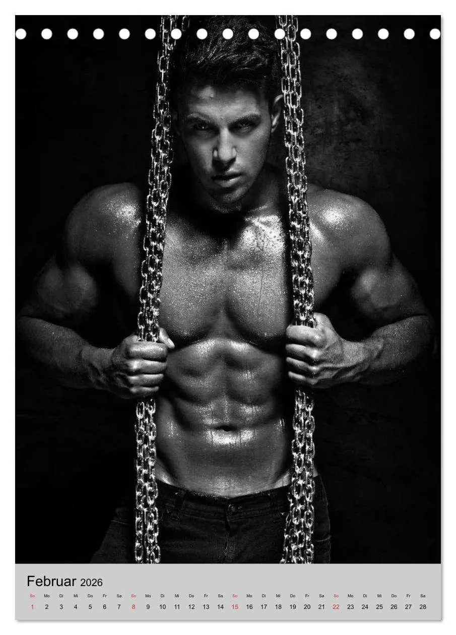 Bild: 9783516443868 | Erotische Momente. Männer in schwarz-weiß (Tischkalender 2026 DIN...
