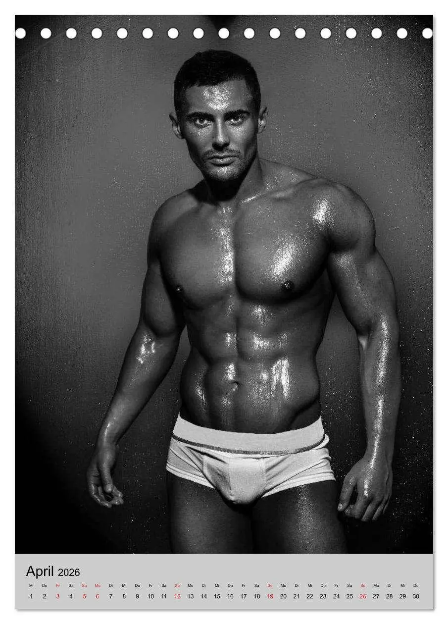Bild: 9783516443868 | Erotische Momente. Männer in schwarz-weiß (Tischkalender 2026 DIN...