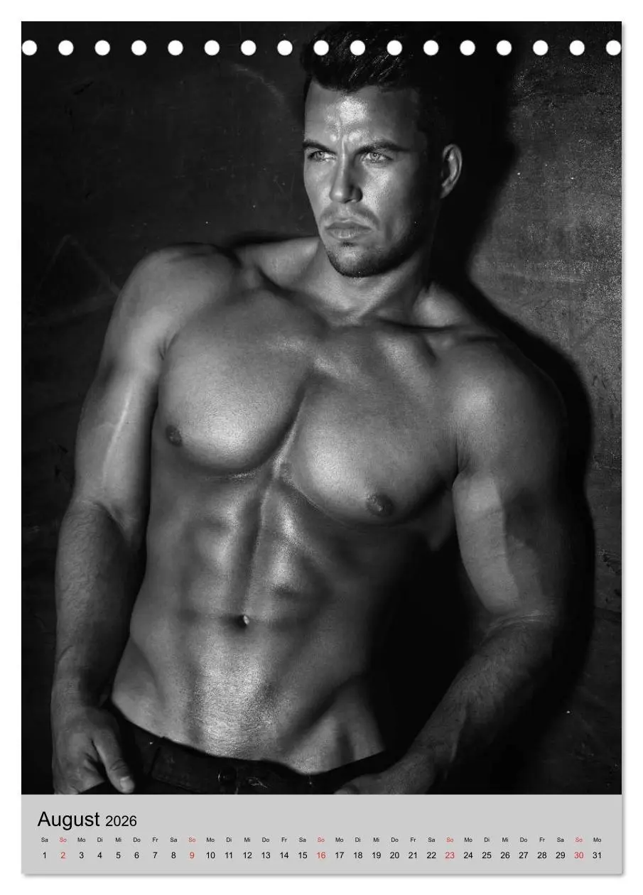 Bild: 9783516443868 | Erotische Momente. Männer in schwarz-weiß (Tischkalender 2026 DIN...