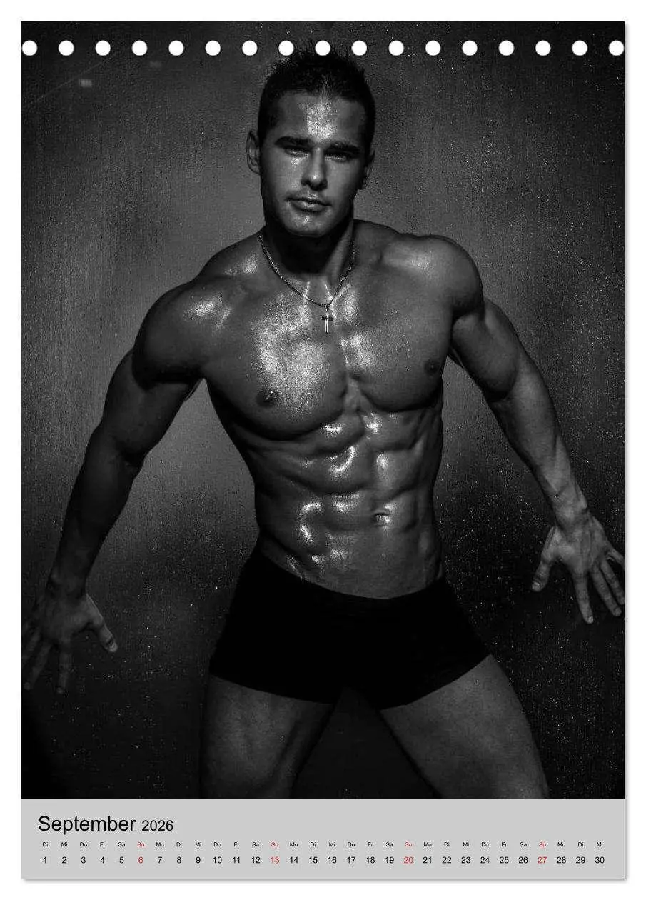 Bild: 9783516443868 | Erotische Momente. Männer in schwarz-weiß (Tischkalender 2026 DIN...