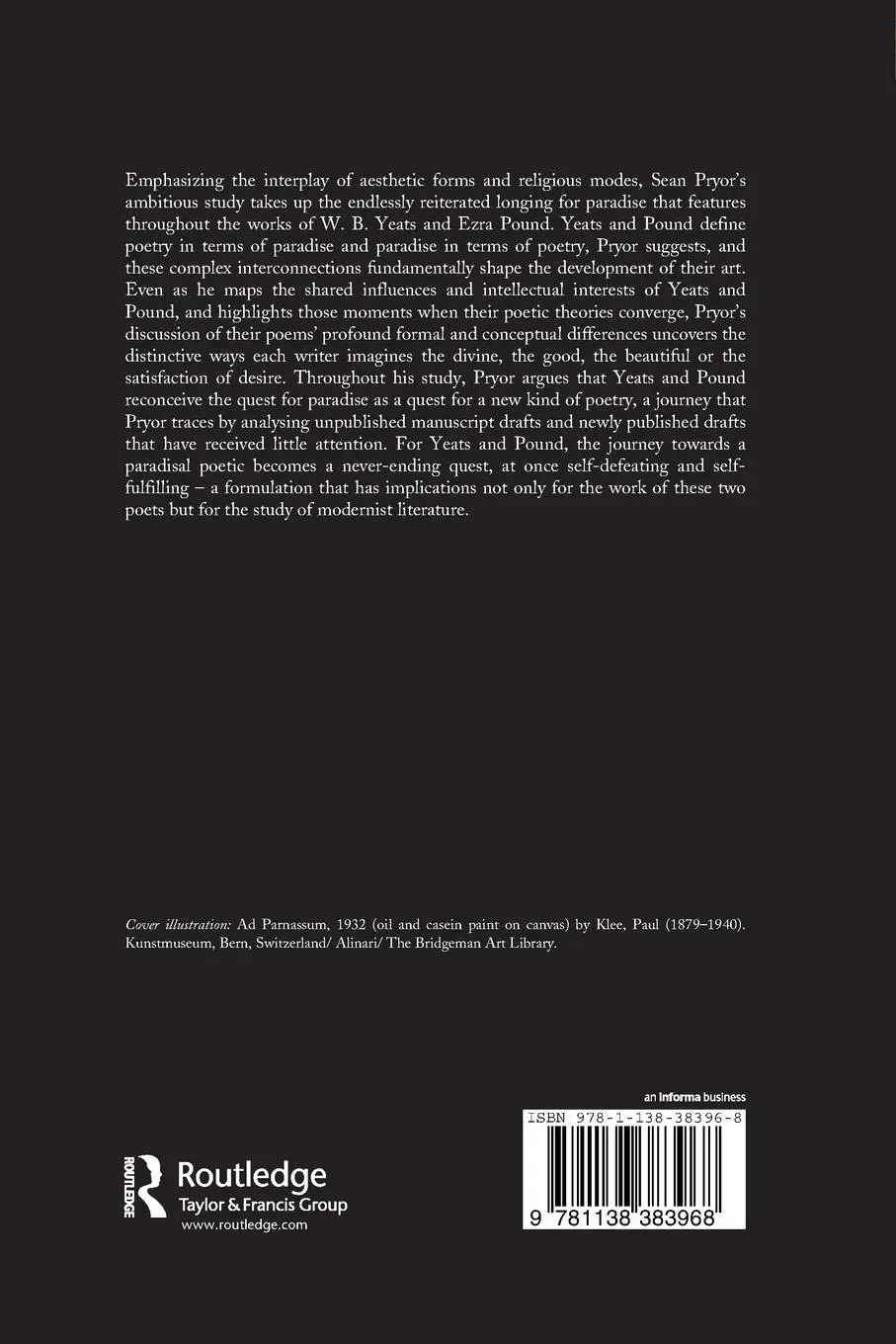 Rückseite: 9781138383968 | W.B. Yeats, Ezra Pound, and the Poetry of Paradise | Sean Pryor | Buch