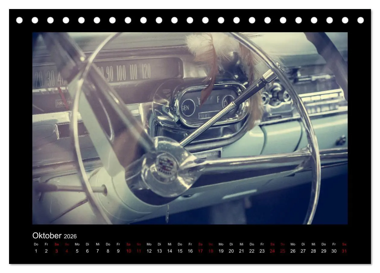 Bild: 9783457893968 | Retro Cars (Tischkalender 2026 DIN A5 quer), CALVENDO Monatskalender