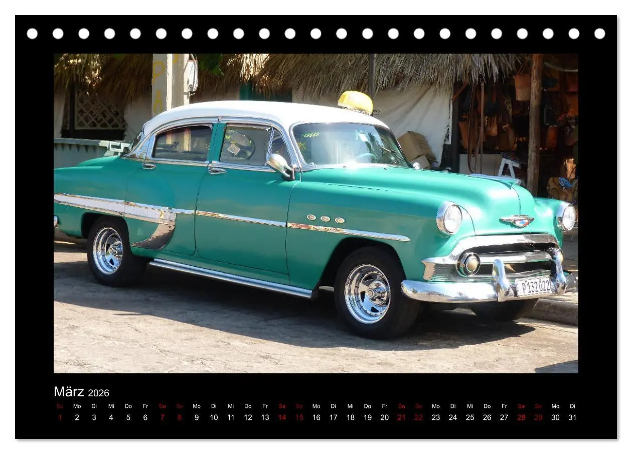 Bild: 9783457893968 | Retro Cars (Tischkalender 2026 DIN A5 quer), CALVENDO Monatskalender
