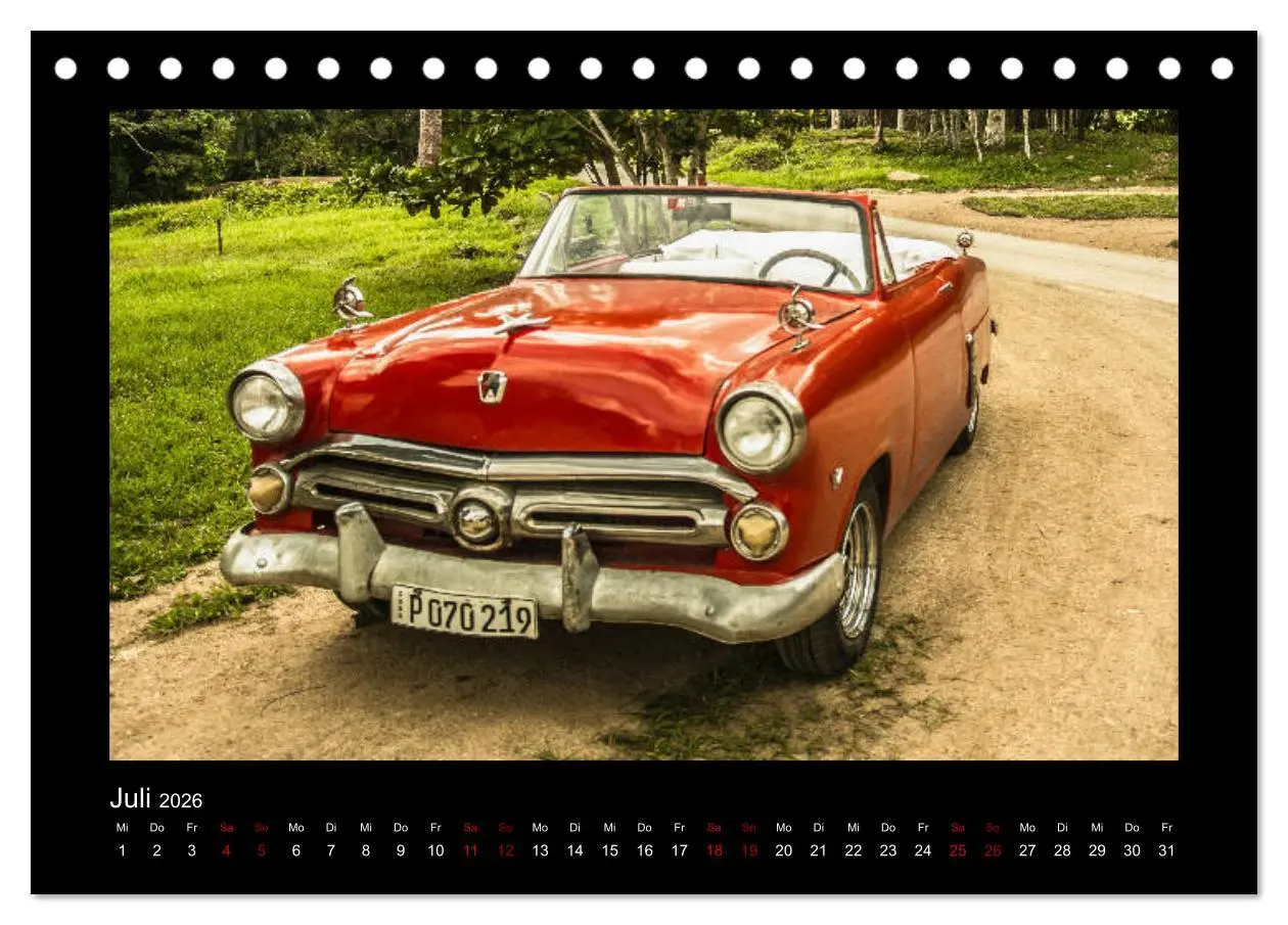 Bild: 9783457893968 | Retro Cars (Tischkalender 2026 DIN A5 quer), CALVENDO Monatskalender