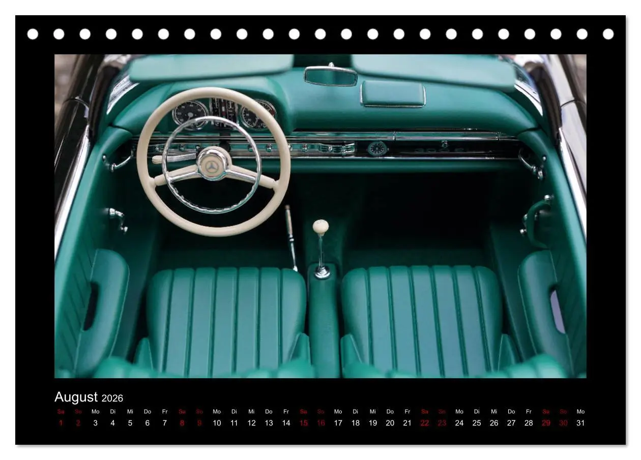 Bild: 9783457893968 | Retro Cars (Tischkalender 2026 DIN A5 quer), CALVENDO Monatskalender