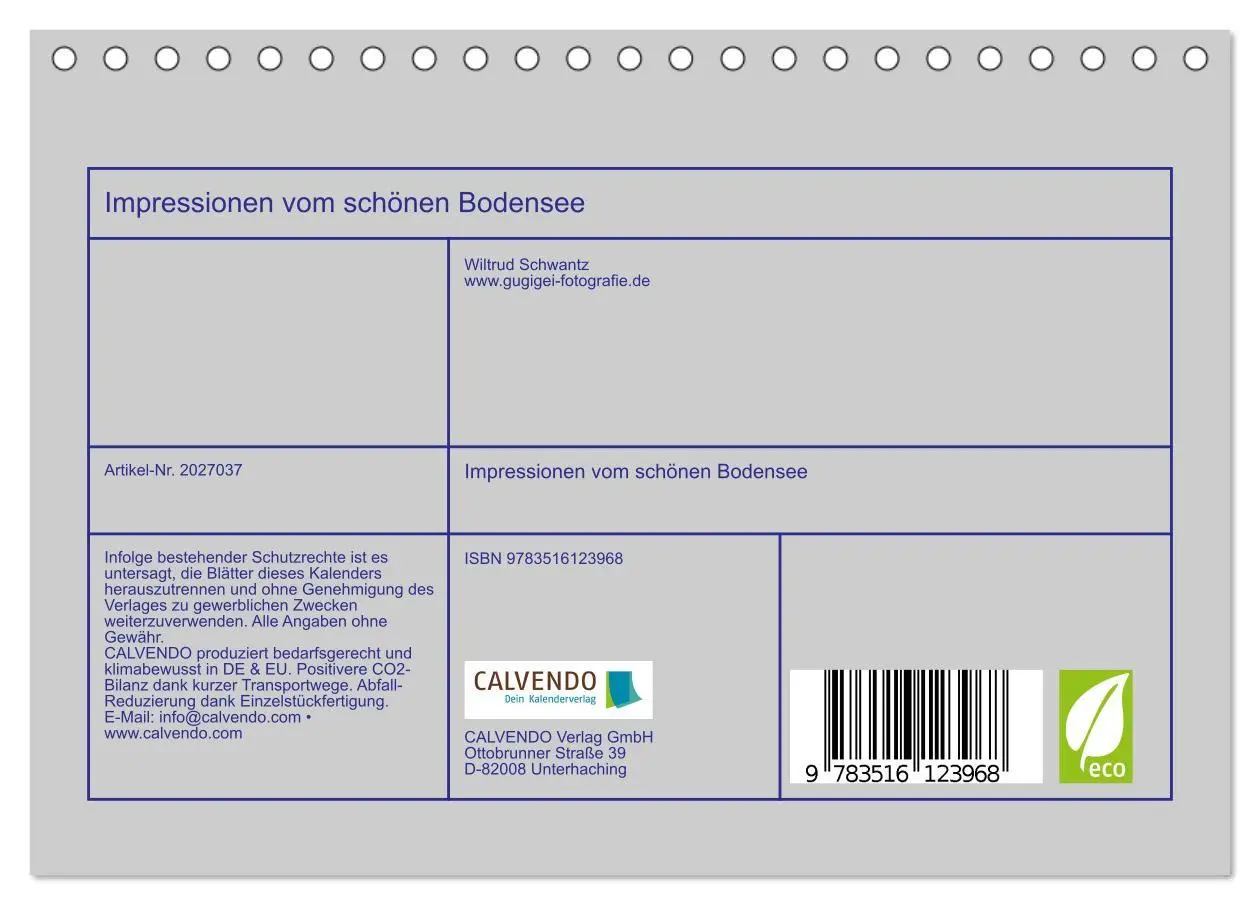Bild: 9783516123968 | Impressionen vom schönen Bodensee (Tischkalender 2026 DIN A5 quer),...