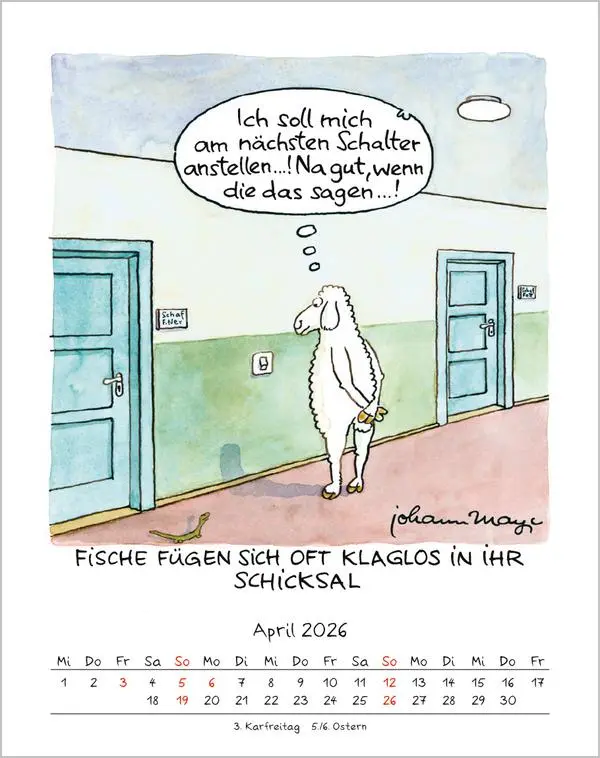 Bild: 9783731883968 | Fische 2026 | Verlag Korsch | Kalender | Spiralbindung | 13 S. | 2026