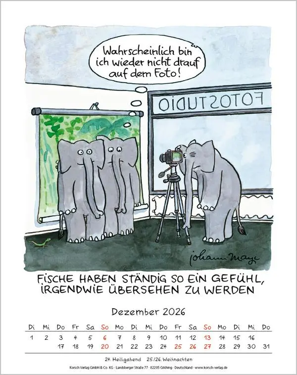 Bild: 9783731883968 | Fische 2026 | Verlag Korsch | Kalender | Spiralbindung | 13 S. | 2026