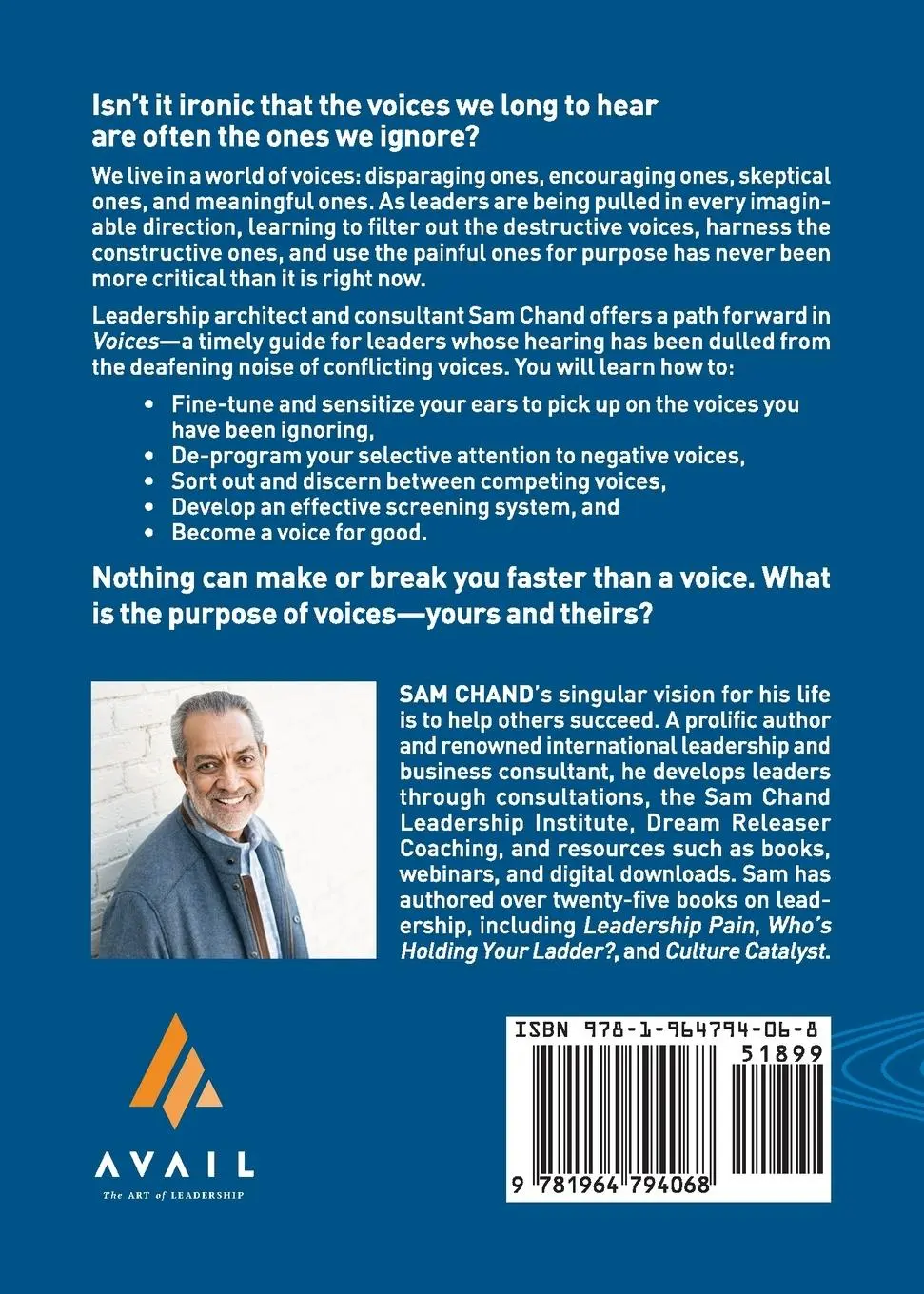 Rückseite: 9781964794068 | Voices | The Power, Pain, &amp; Purpose of Voices | Sam Chand | Buch
