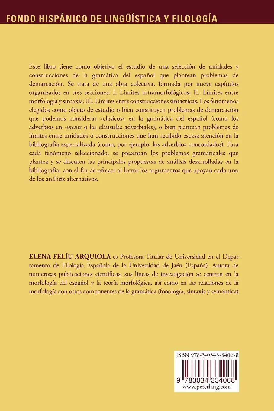 Rückseite: 9783034334068 | Problemas de demarcación en morfología y sintaxis del español | Buch