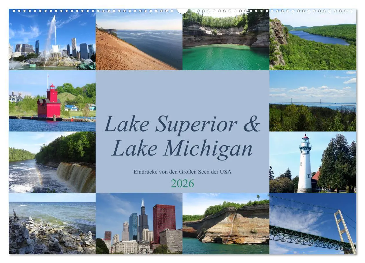 Cover: 9783457784068 | Lake Superior &amp; Lake Michigan (Wandkalender 2026 DIN A2 quer),...