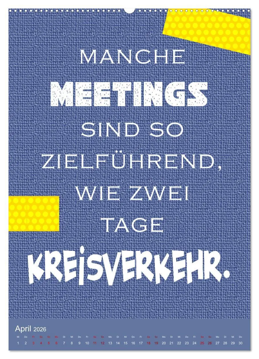 Bild: 9783516254068 | Arbeit macht Spaß (hochwertiger Premium Wandkalender 2026 DIN A2...