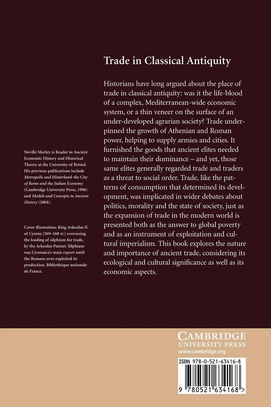Rückseite: 9780521634168 | Trade in Classical Antiquity | Neville Morley | Taschenbuch | Englisch