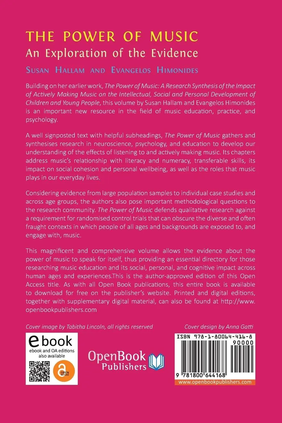 Rückseite: 9781800644168 | The Power of Music | An Exploration of the Evidence | Hallam (u. a.)