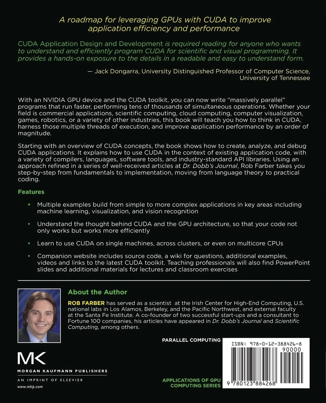 Rückseite: 9780123884268 | CUDA Application Design and Development | Rob Farber | Taschenbuch