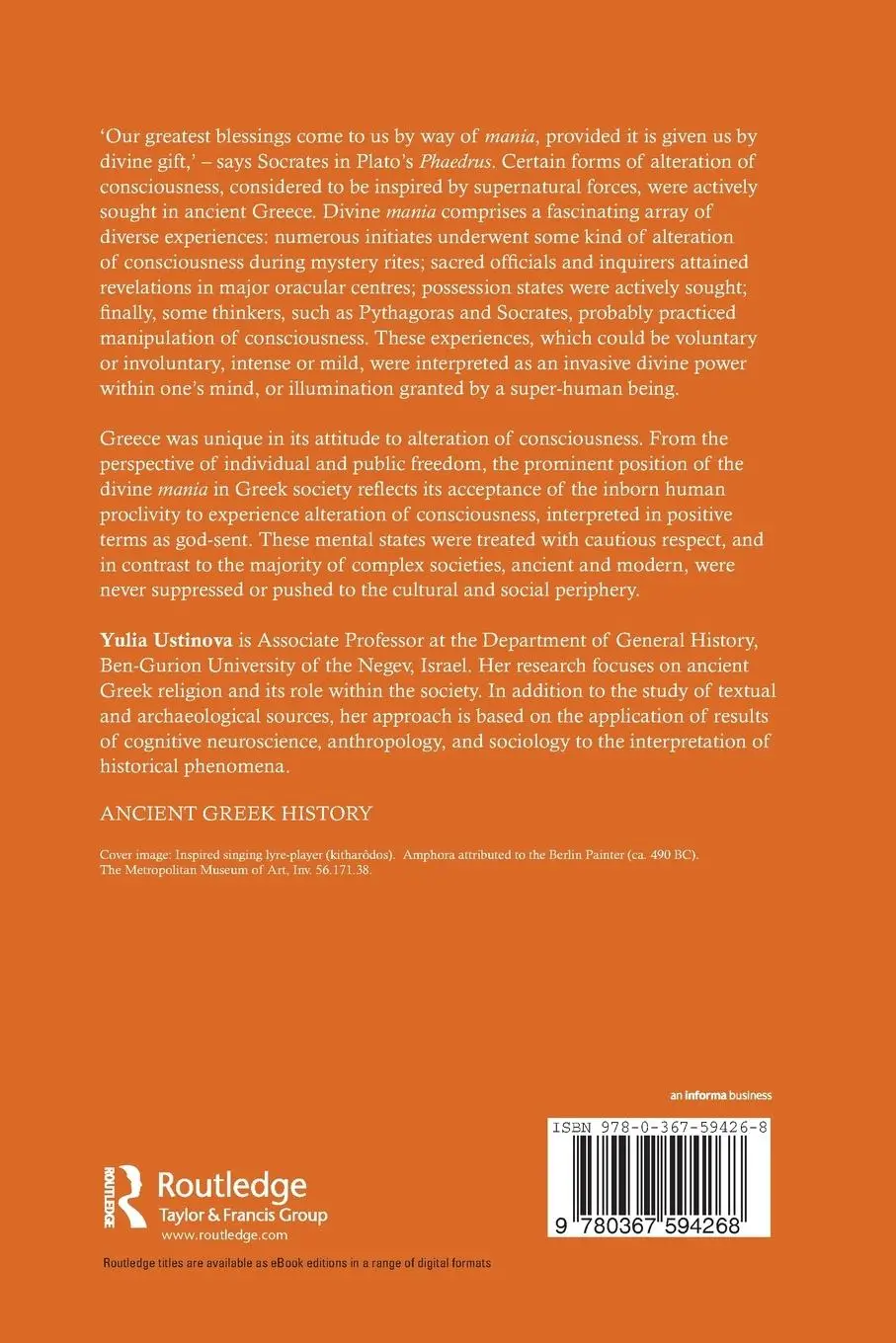 Rückseite: 9780367594268 | Divine Mania | Alteration of Consciousness in Ancient Greece | Buch