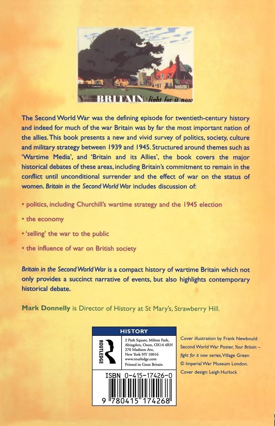 Rückseite: 9780415174268 | Britain in the Second World War | Mark Donnelly | Taschenbuch | 1999