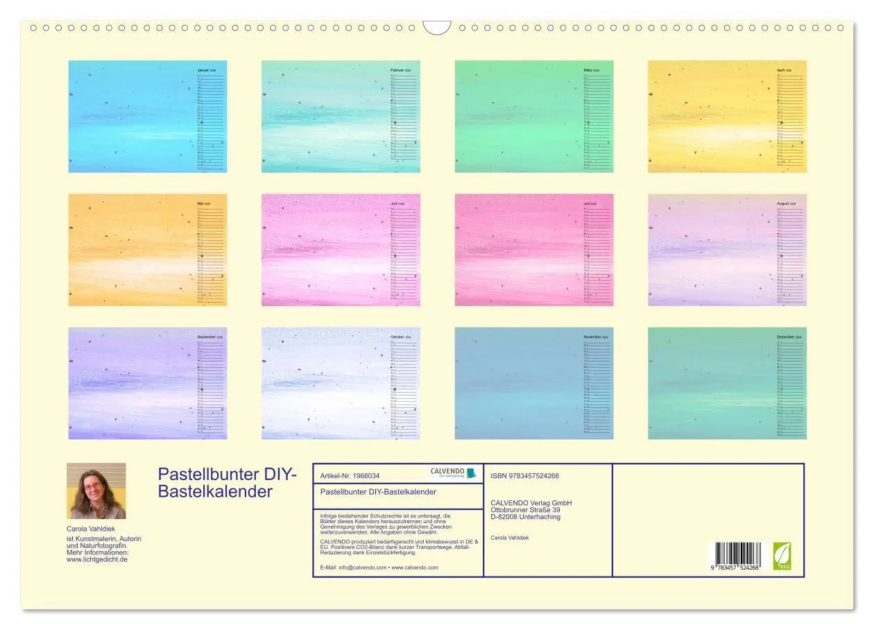 Bild: 9783457524268 | Pastellbunter DIY-Bastelkalender (Wandkalender 2026 DIN A2 quer),...