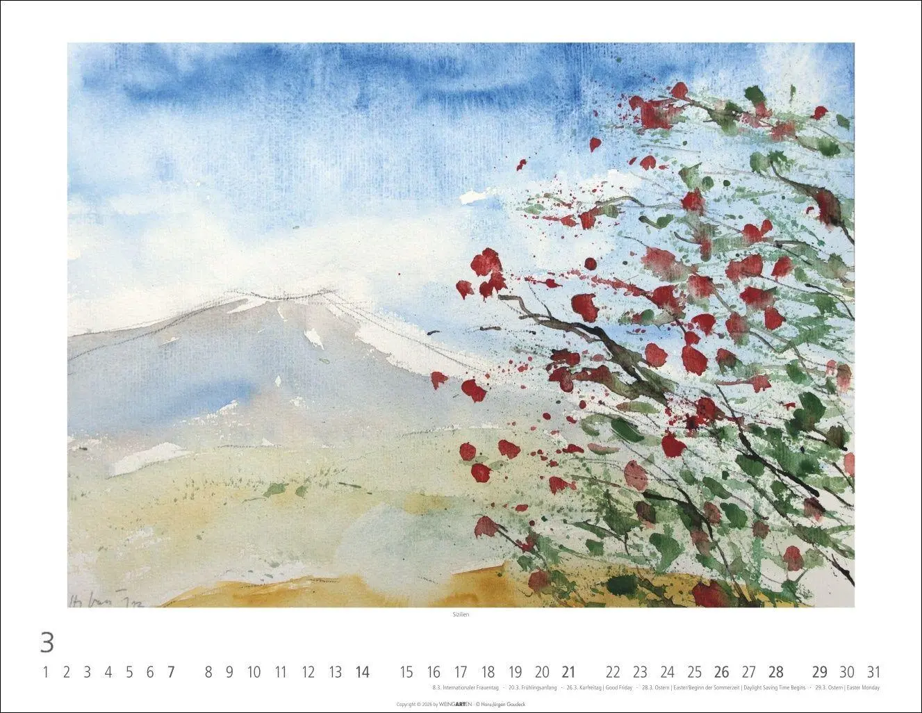 Bild: 9783839904268 | Zwischen Himmel und Erde Kalender 2027 - Aquarelle von Hans-Jürgen...