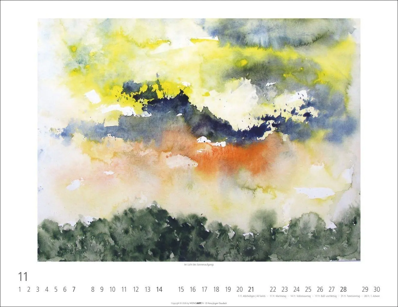 Bild: 9783839904268 | Zwischen Himmel und Erde Kalender 2027 - Aquarelle von Hans-Jürgen...